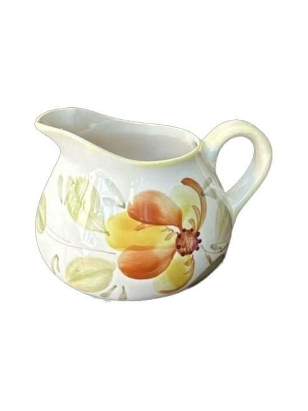 Vintage Secla Pottery Hand Painted Floral Small Pitcher Made In Portugal P3315